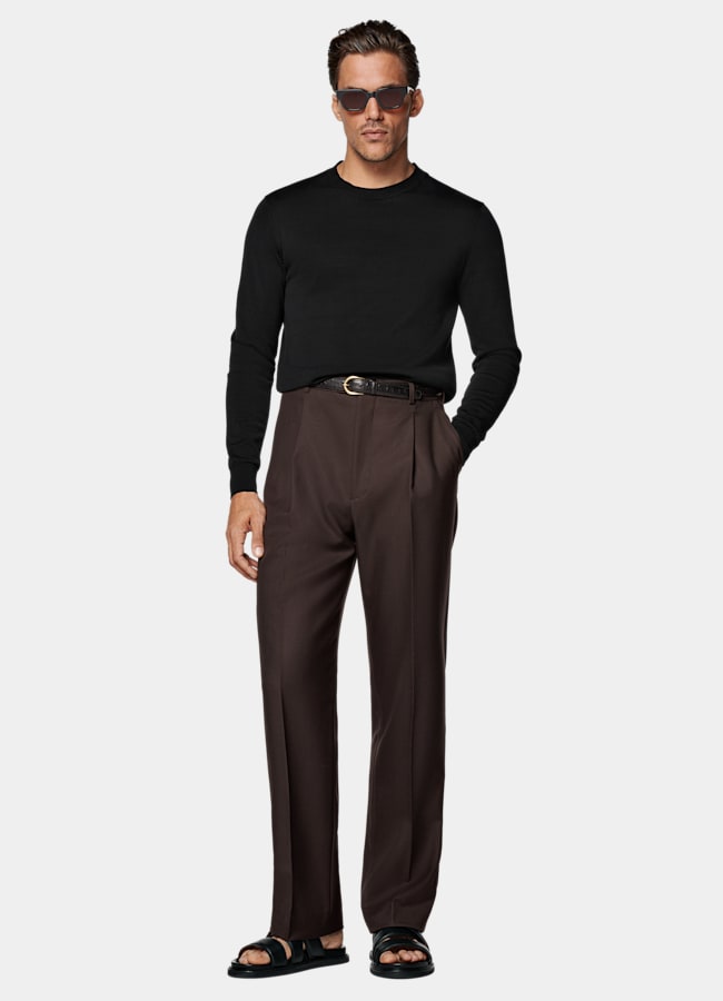 SUITSUPPLY Cotton Silk Black Crewneck