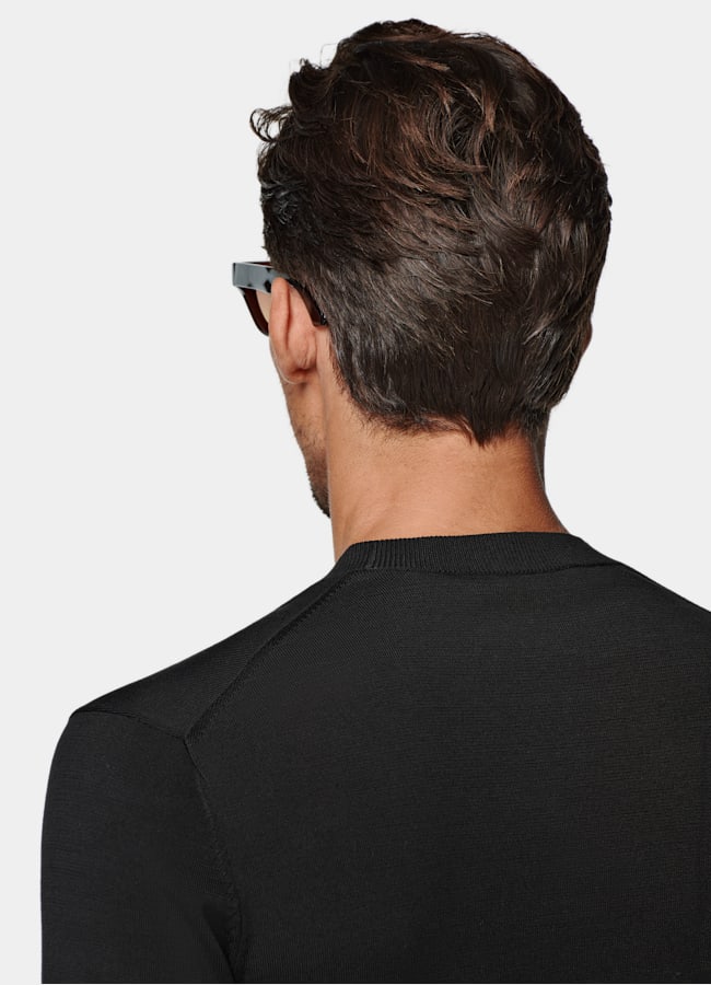 SUITSUPPLY Cotton Silk Black Crewneck