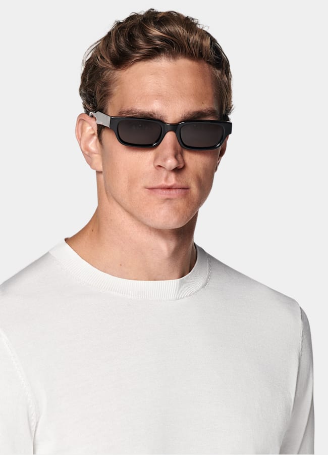 SUITSUPPLY Cotton Silk Off-White Crewneck