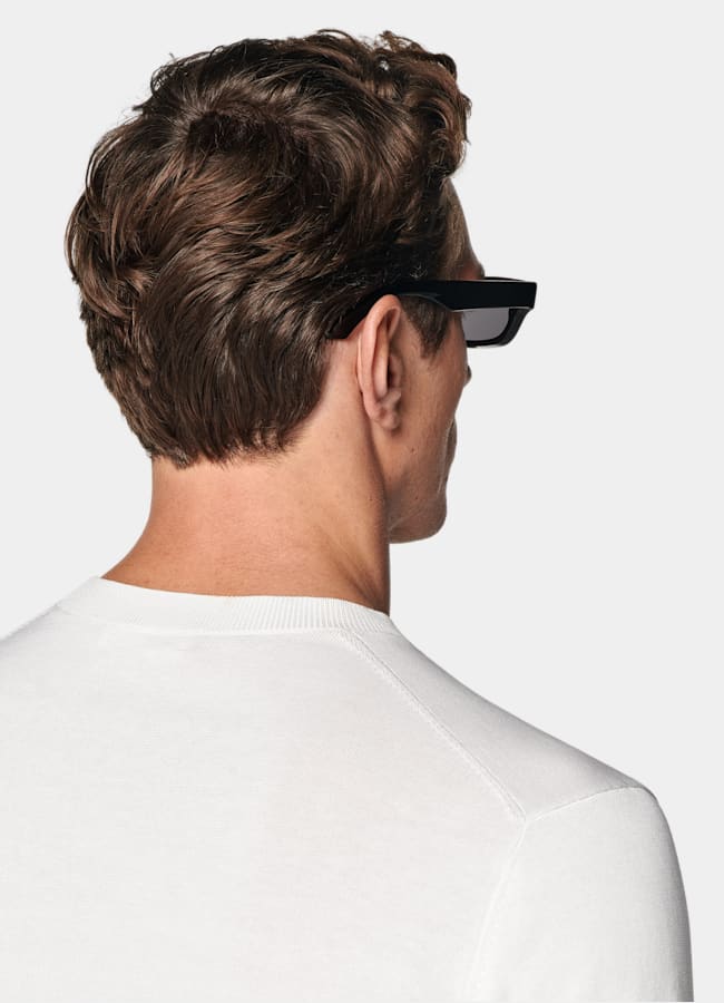 SUITSUPPLY Cotton Silk Off-White Crewneck