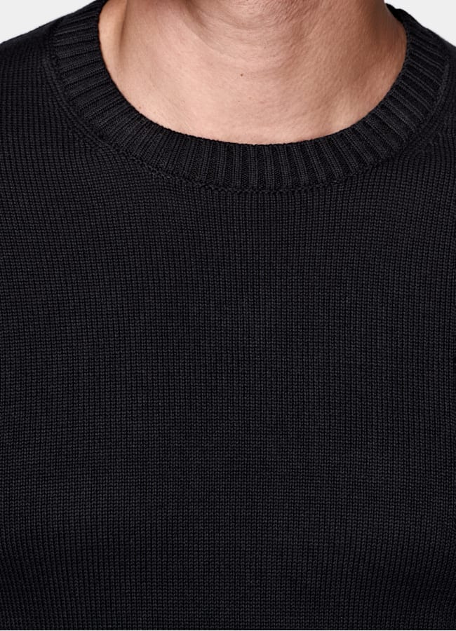 SUITSUPPLY Pure Cotton Navy Crewneck