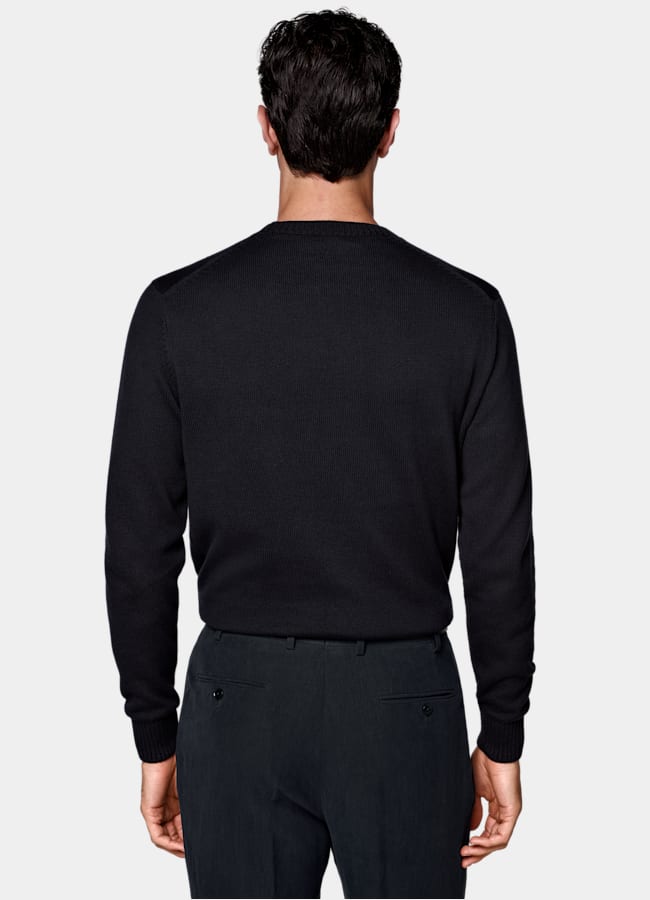 SUITSUPPLY Pure Cotton Navy Crewneck