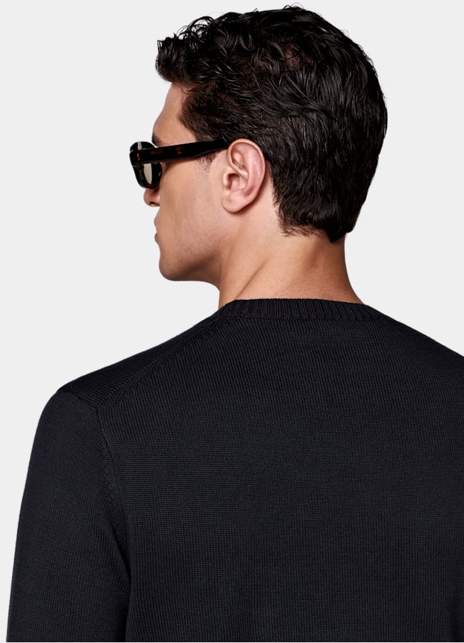 SUITSUPPLY Pure Cotton Navy Crewneck