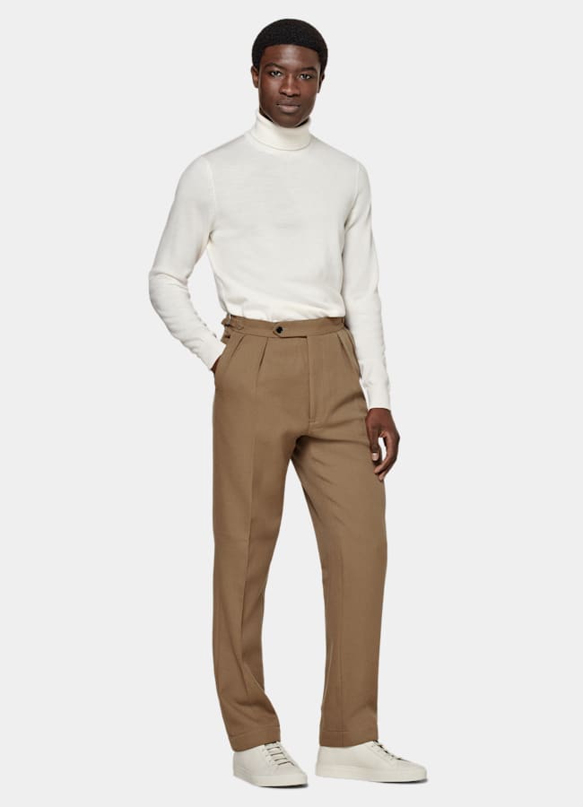 SUITSUPPLY Pure Wool Off-White Merino Turtleneck