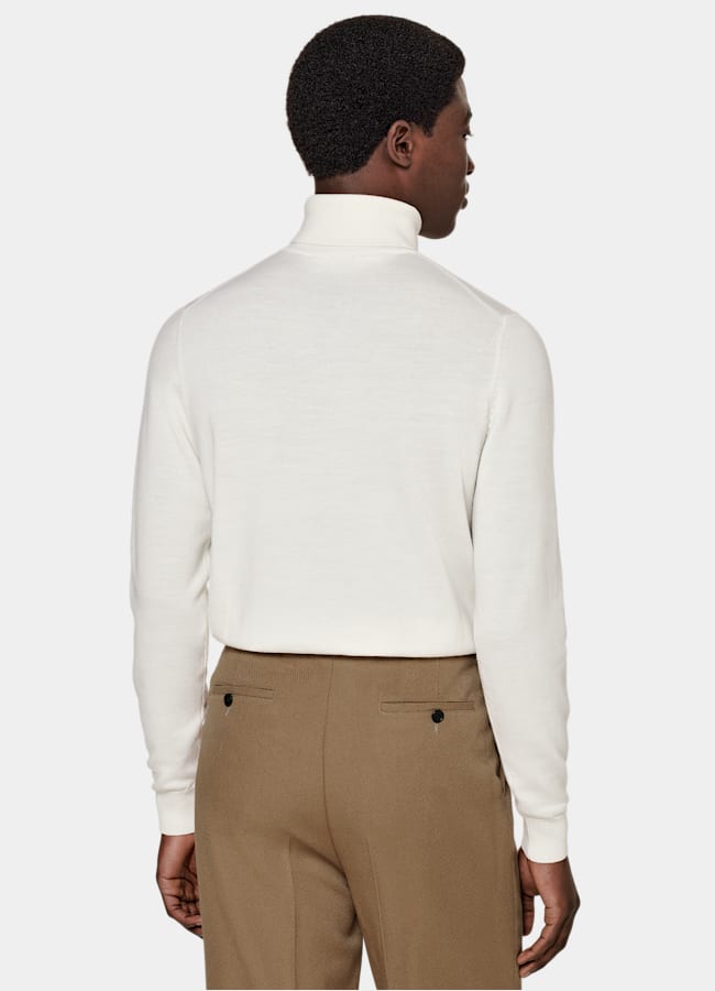 SUITSUPPLY Pure Wool Off-White Merino Turtleneck