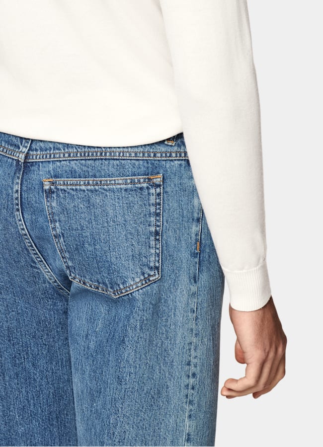 SUITSUPPLY Pure Wool Off-White Merino Crewneck