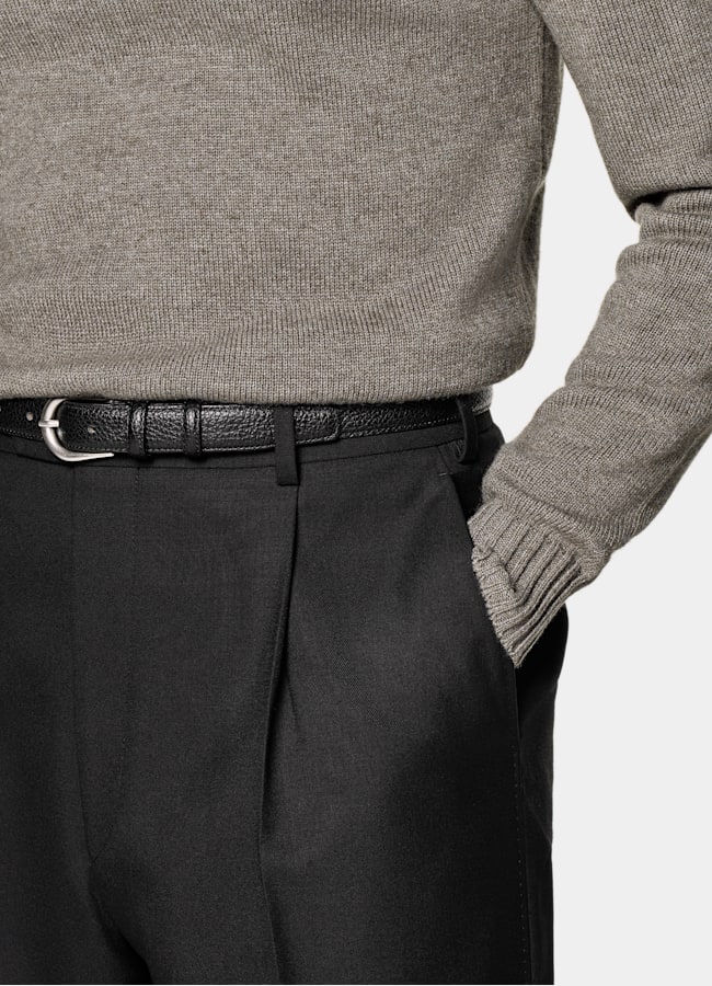 SUITSUPPLY Wool Cashmere Taupe Turtleneck