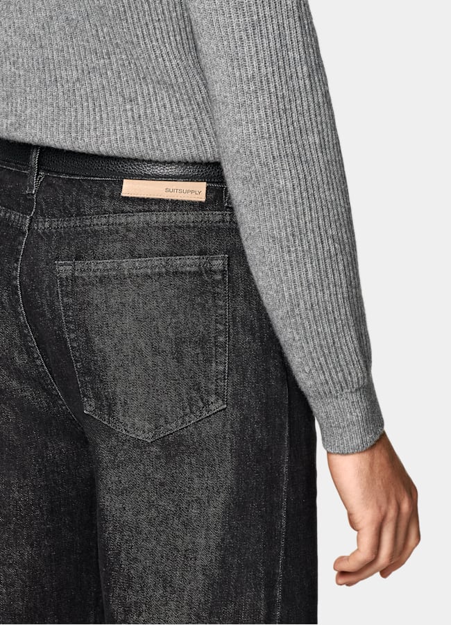 SUITSUPPLY Laine et cachemire Col roulé côtelé gris