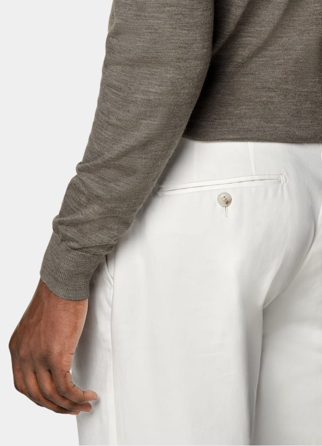 SUITSUPPLY Silk Wool Cashmere Taupe Crewneck