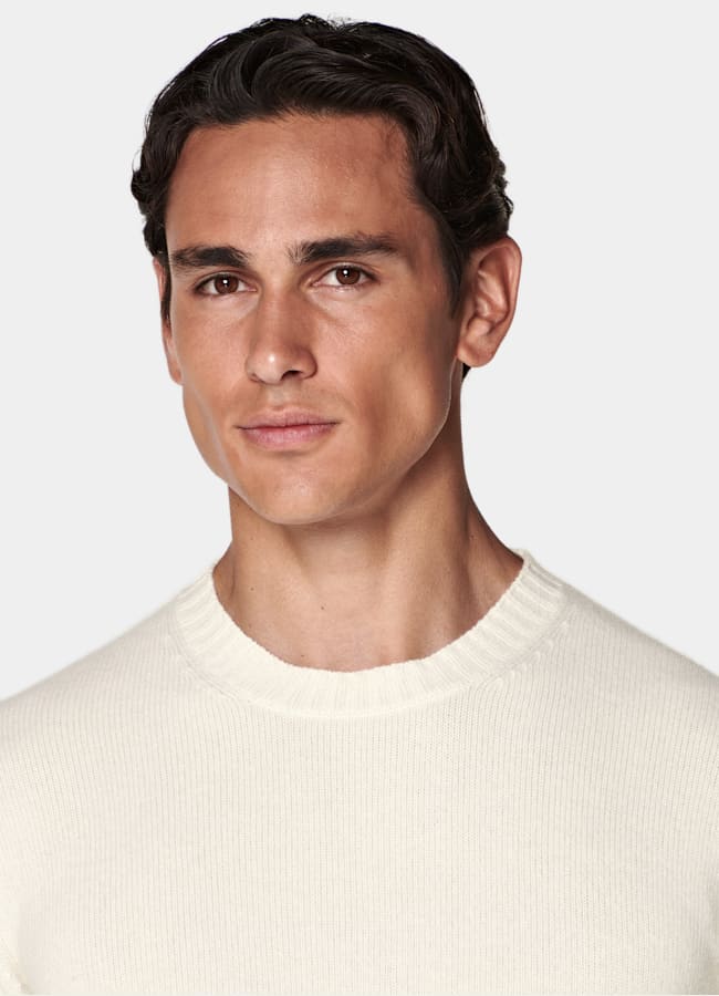 SUITSUPPLY Pure Cashmere Off-White Crewneck