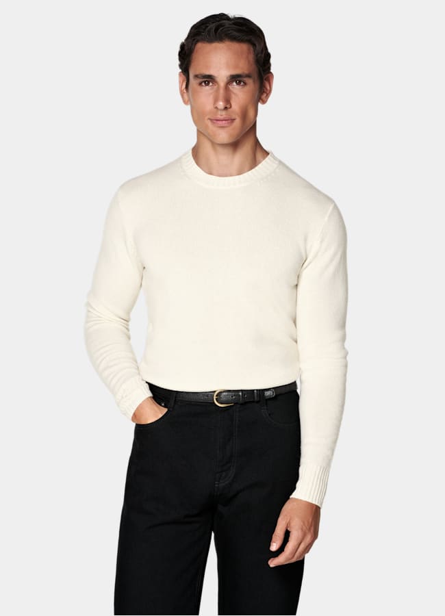 SUITSUPPLY Pure Cashmere Off-White Crewneck