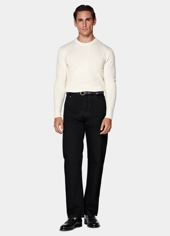 SUITSUPPLY Pure Cashmere Off-White Crewneck