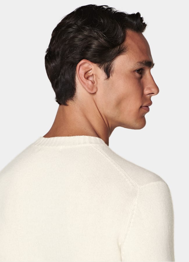 SUITSUPPLY Pure Cashmere Off-White Crewneck