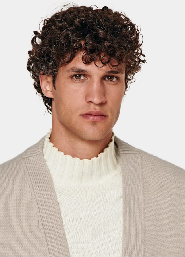SUITSUPPLY Pure Wool Sand Merino Oversized Cardigan