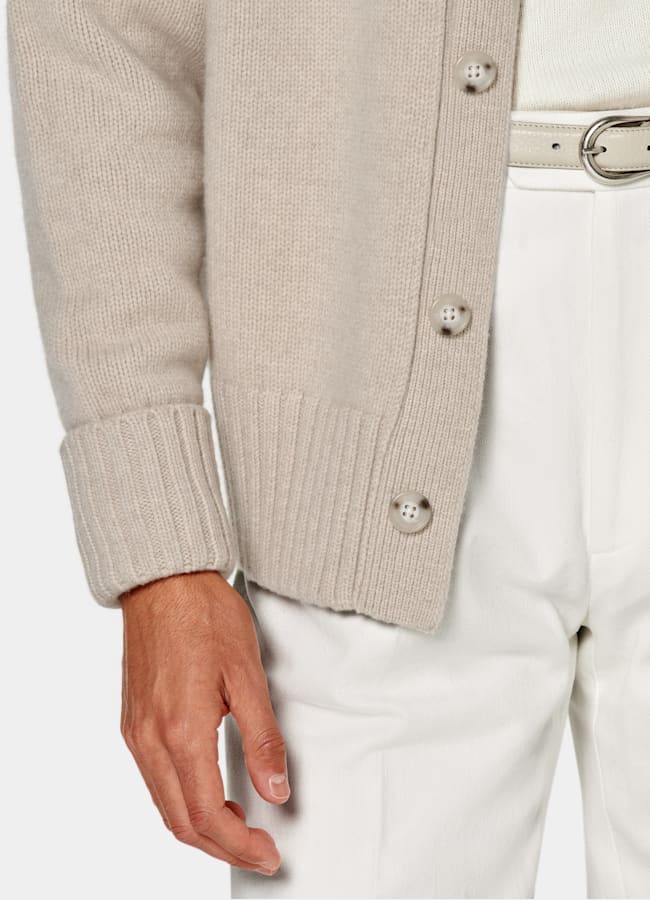 SUITSUPPLY Pure Wool Sand Merino Oversized Cardigan
