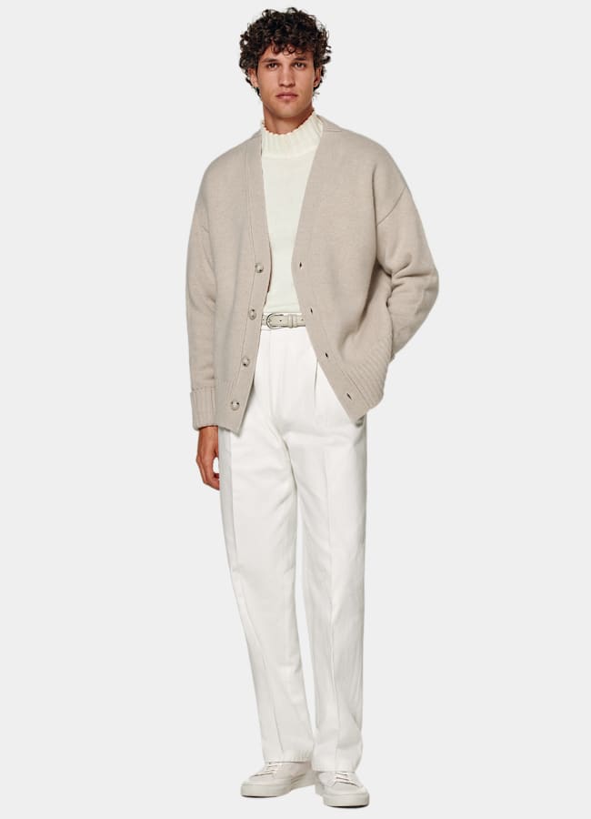 SUITSUPPLY Pure Wool Sand Merino Oversized Cardigan