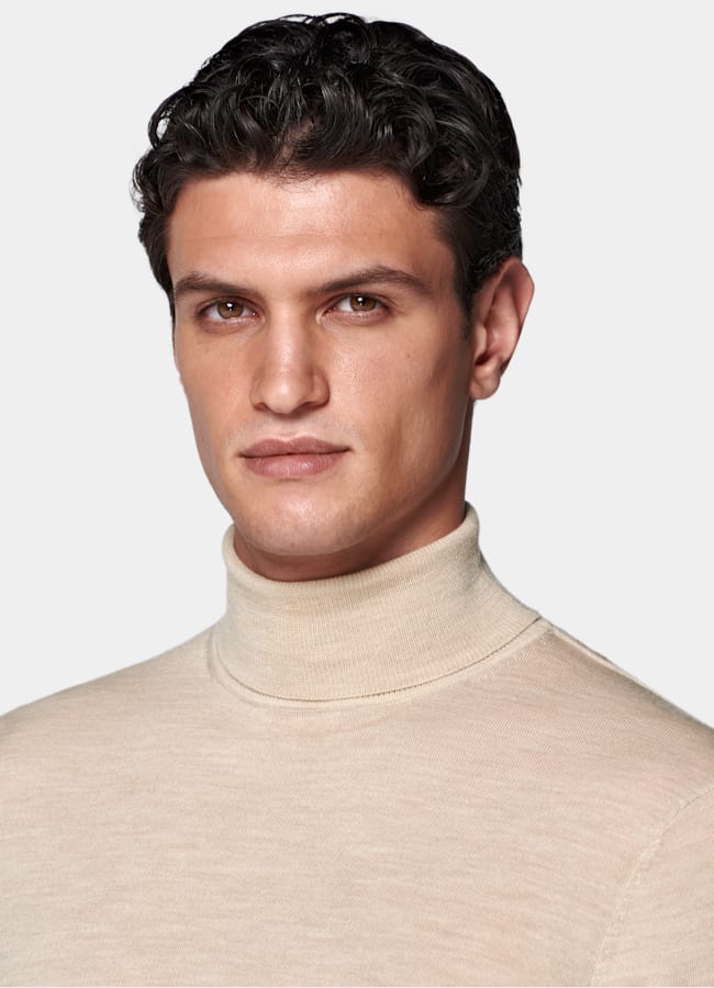 SUITSUPPLY Pure Wool Sand Merino Turtleneck