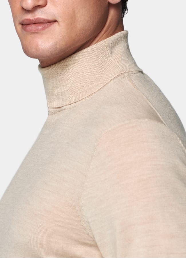 SUITSUPPLY Pure Wool Sand Merino Turtleneck