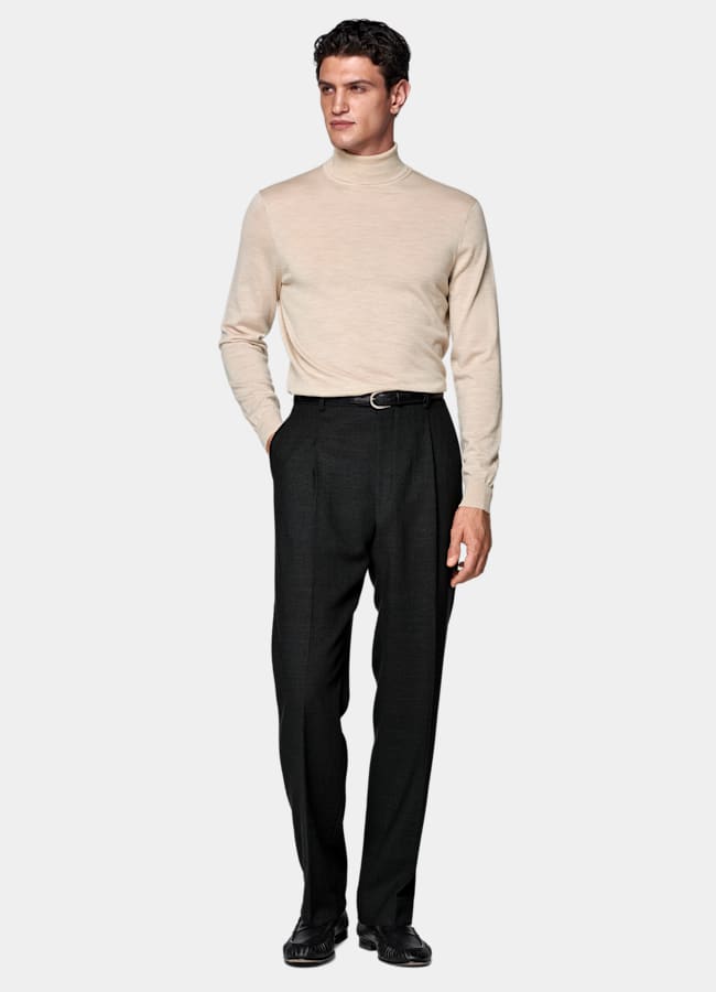 SUITSUPPLY Pure Wool Sand Merino Turtleneck