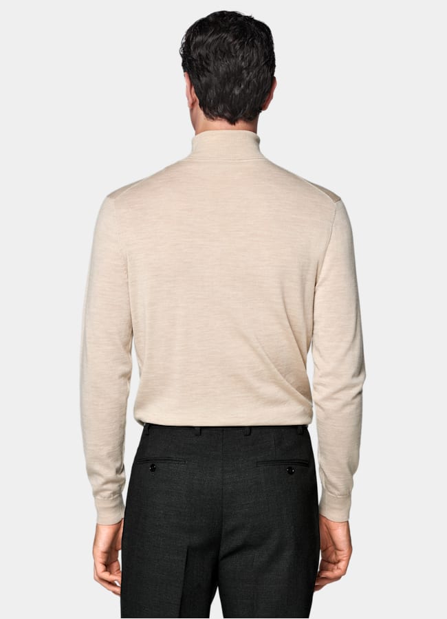 SUITSUPPLY Pure Wool Sand Merino Turtleneck