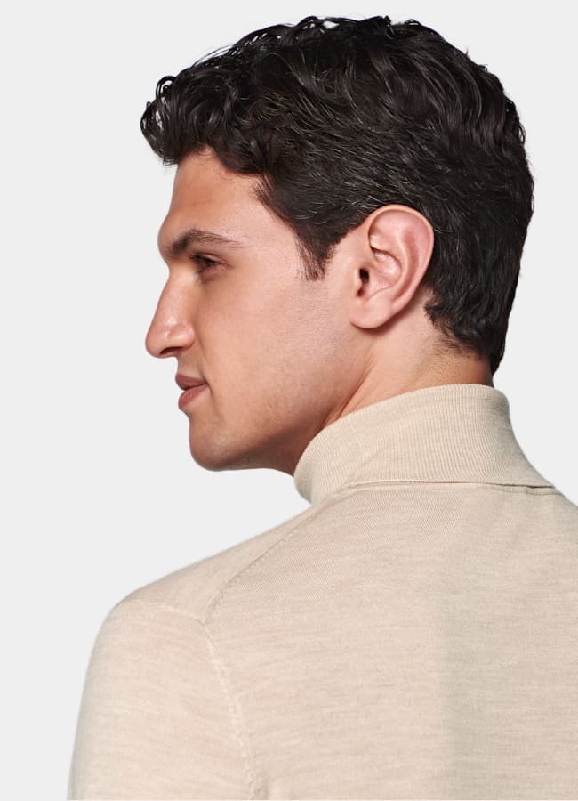 SUITSUPPLY Pure Wool Sand Merino Turtleneck