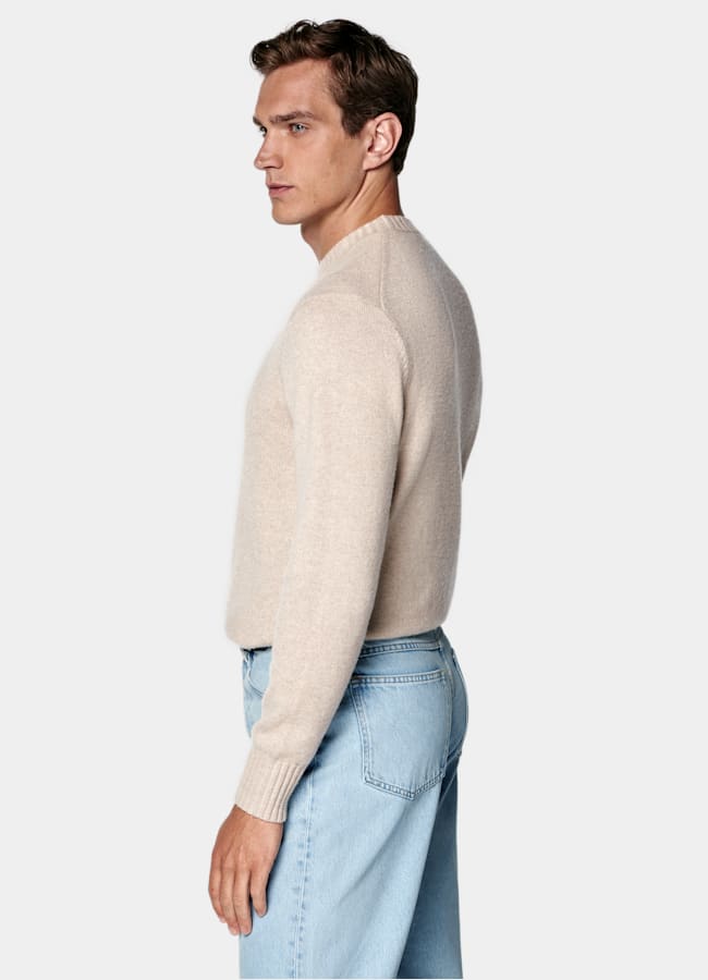 SUITSUPPLY Pure Cashmere Sand Crewneck