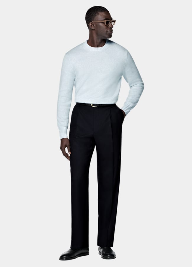 SUITSUPPLY Pure Cashmere Light Blue Crewneck