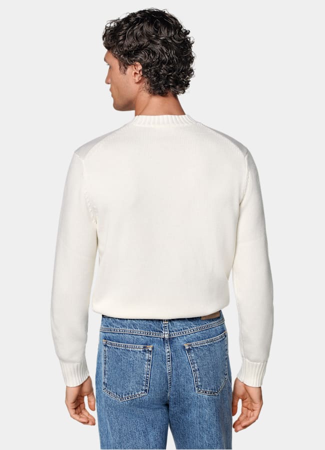 SUITSUPPLY Pure Wool Off-White Merino Crewneck