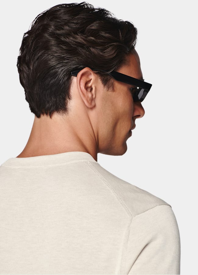 SUITSUPPLY Cotone e seta Girocollo a maniche corte color sabbia