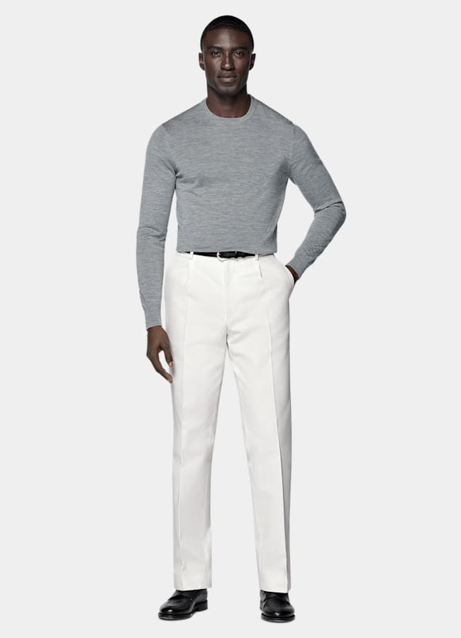 SUITSUPPLY Pure Wool Grey Merino Crewneck