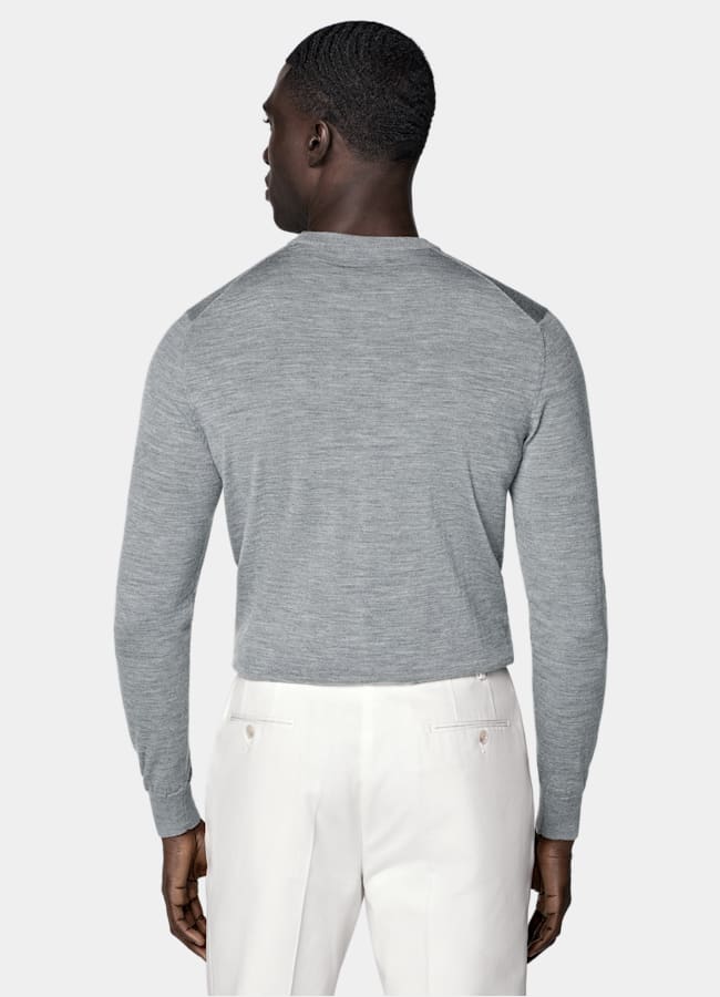SUITSUPPLY Pure Wool Grey Merino Crewneck