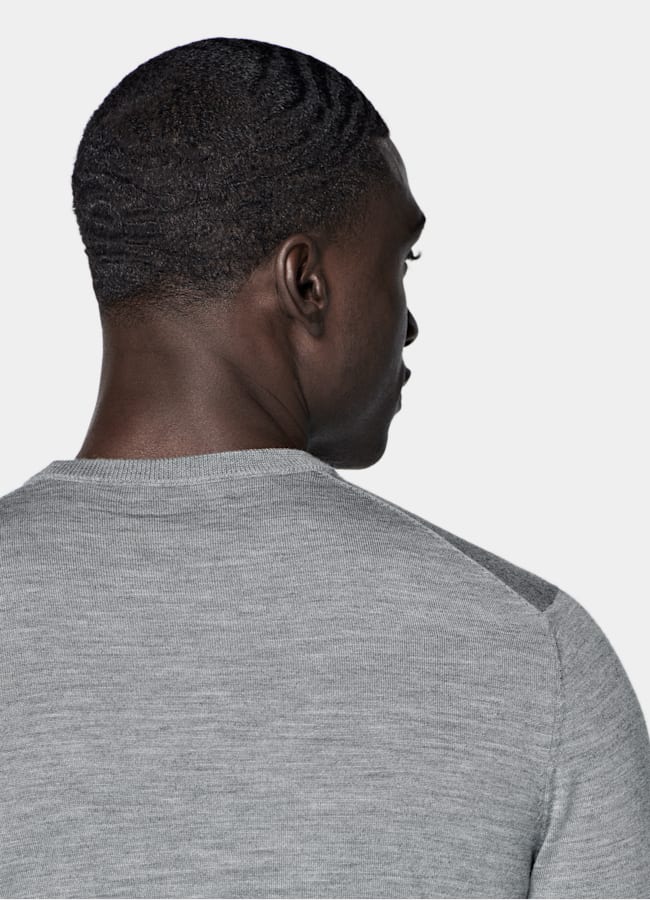 SUITSUPPLY Pure Wool Grey Merino Crewneck