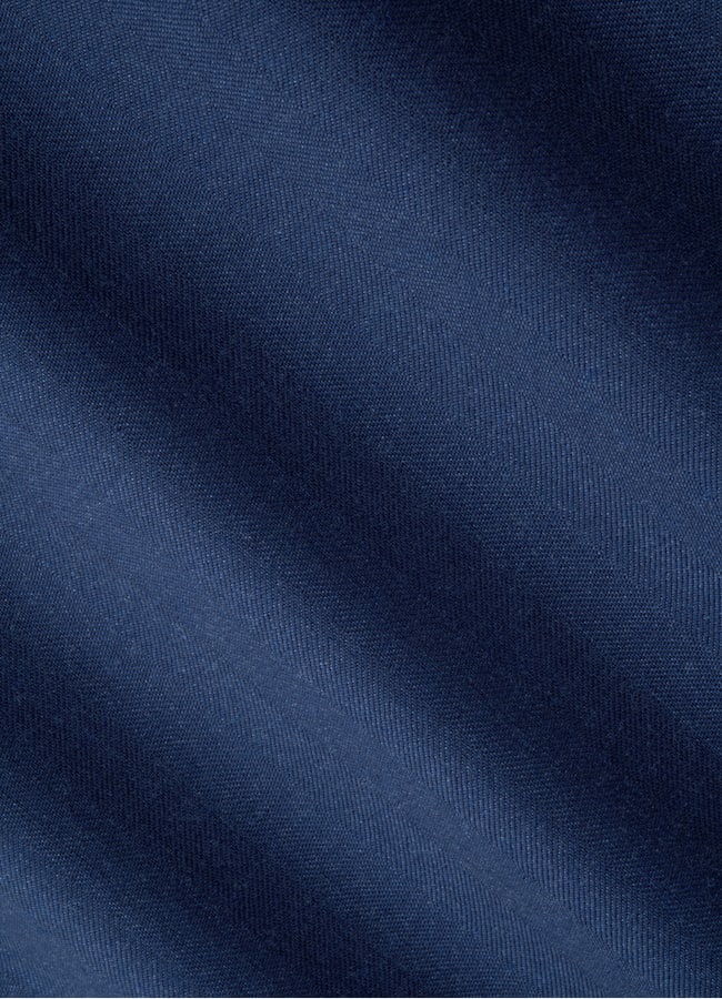 SUITSUPPLY All Season Wool Silk by Rogna, Italy Mid Blue Herringbone Perennial Tailored Fit Havana Suit