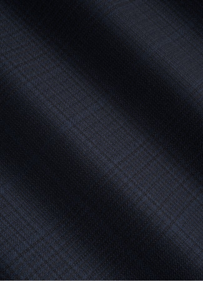 SUITSUPPLY All Season Wrinkle-Free 4-Ply Wool by Lanificio Ermenegildo Zegna, Italy Navy Checked Tailored Fit Havana Suit
