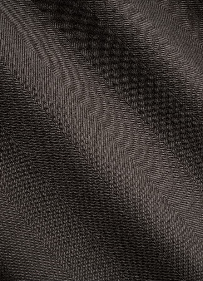 SUITSUPPLY Summer Wool Silk Linen by Rogna, Italy Dark Brown Herringbone Tailored Fit Milano Suit