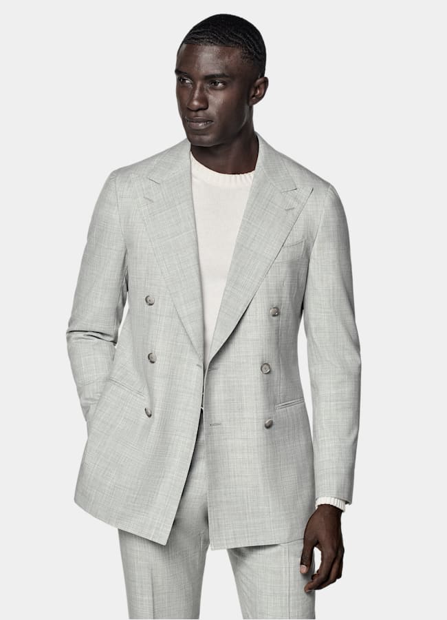 SUITSUPPLY All season Pure laine tropicale S120's par Vitale Barberis Canonico, Italie Costume sur mesure Custom Made gris clair