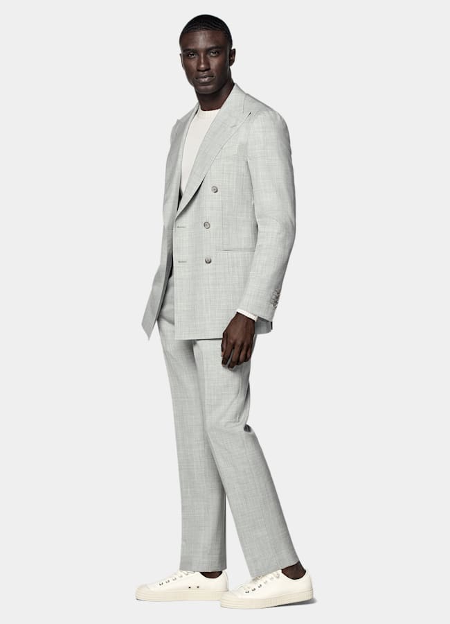 SUITSUPPLY All season Pure laine tropicale S120's par Vitale Barberis Canonico, Italie Costume sur mesure Custom Made gris clair