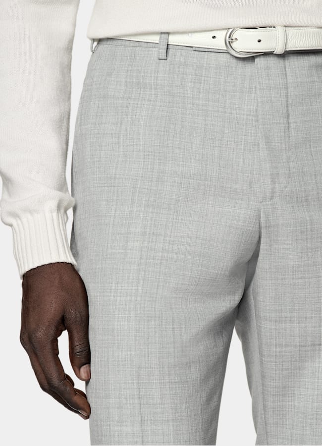 SUITSUPPLY All season Pure laine tropicale S120's par Vitale Barberis Canonico, Italie Costume sur mesure Custom Made gris clair