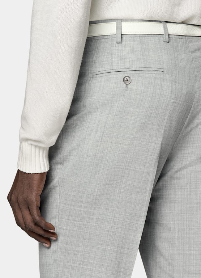 SUITSUPPLY All season Pure laine tropicale S120's par Vitale Barberis Canonico, Italie Costume sur mesure Custom Made gris clair