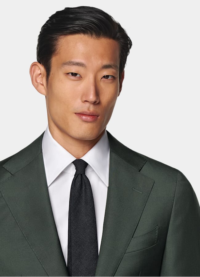 SUITSUPPLY All Season Ren S110's-ull från Vitale Barberis Canonico, Italien Custom Made mörkgrön kostym