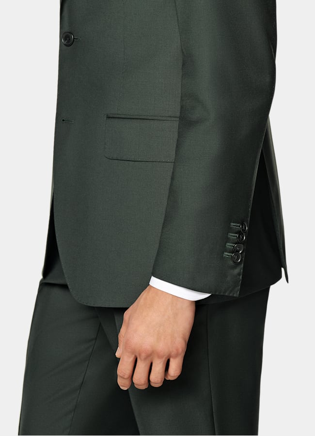 SUITSUPPLY All Season Ren S110's-ull från Vitale Barberis Canonico, Italien Custom Made mörkgrön kostym