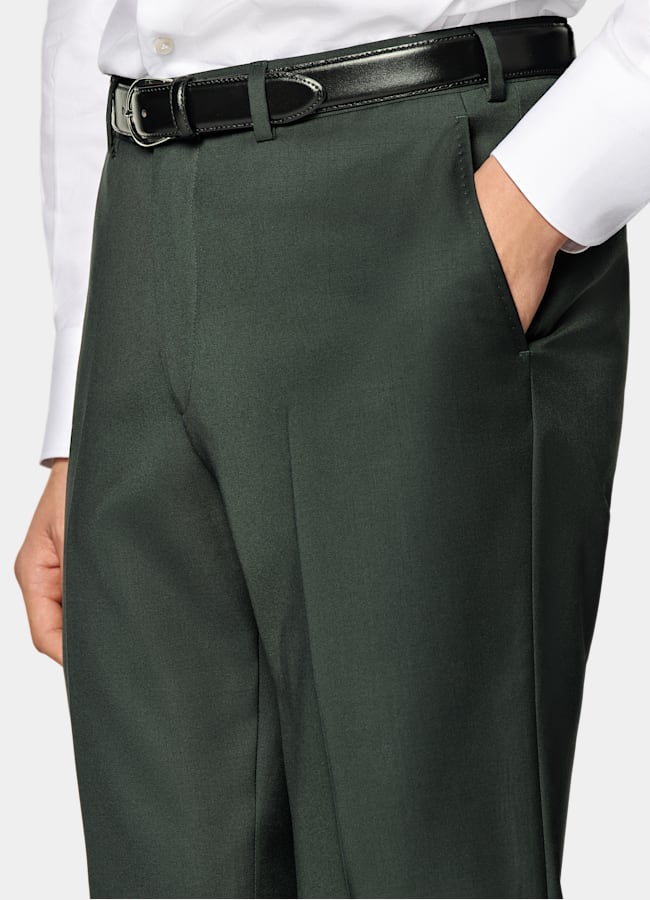 SUITSUPPLY All Season Ren S110's-ull från Vitale Barberis Canonico, Italien Custom Made mörkgrön kostym