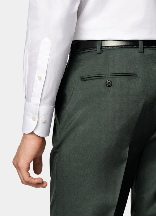 SUITSUPPLY All Season Ren S110's-ull från Vitale Barberis Canonico, Italien Custom Made mörkgrön kostym