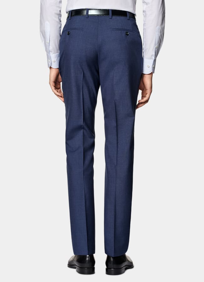 SUITSUPPLY All Season Pure S120's Tropical Wool by Vitale Barberis Canonico, Italy Mid Blue Custom Made Suit