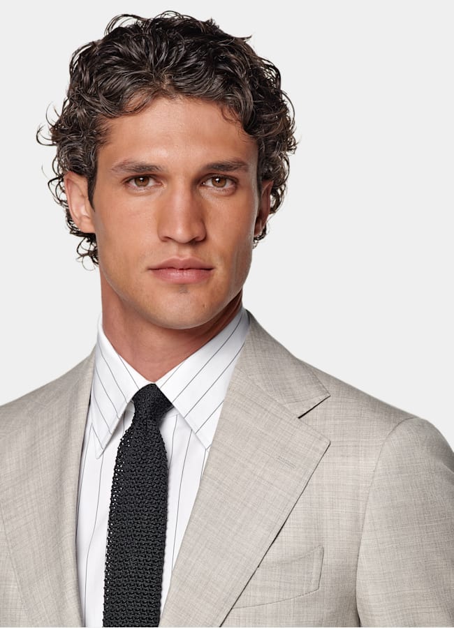 SUITSUPPLY All Season Pure Tropical Wool by Vitale Barberis Canonico, Italy Light Brown Custom Made Suit