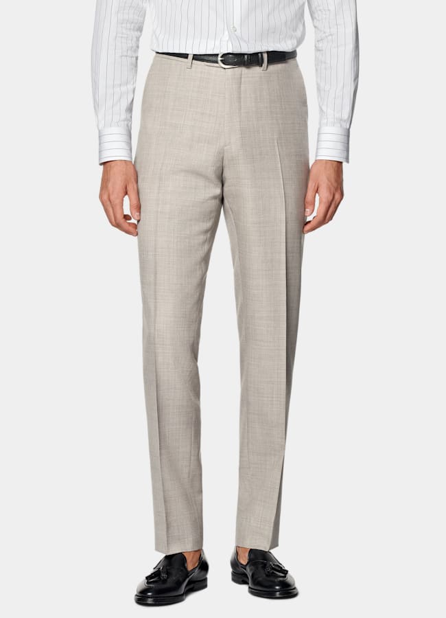 SUITSUPPLY All Season Pure Tropical Wool by Vitale Barberis Canonico, Italy Light Brown Custom Made Suit