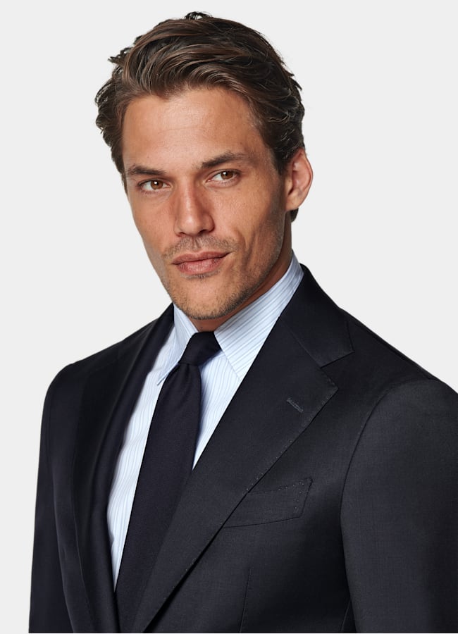 SUITSUPPLY All Season Pure S130' Wool by Vitale Barberis Canonico, Italy Navy Custom Made Suit