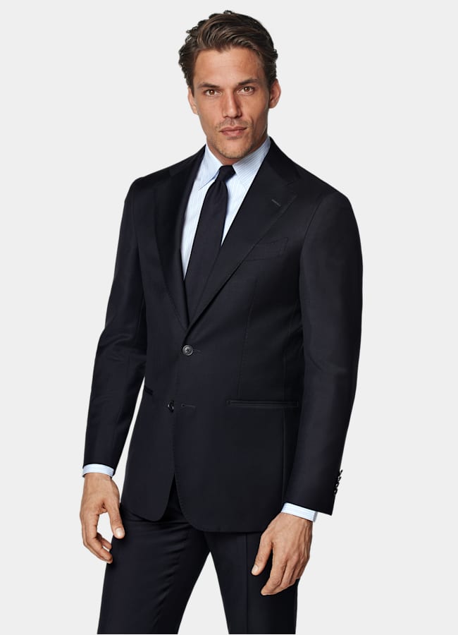 SUITSUPPLY All Season Pure S130' Wool by Vitale Barberis Canonico, Italy Navy Custom Made Suit