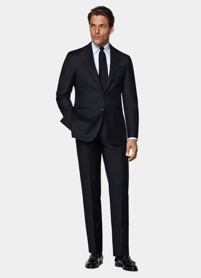 SUITSUPPLY All Season Pure S130' Wool by Vitale Barberis Canonico, Italy Navy Custom Made Suit