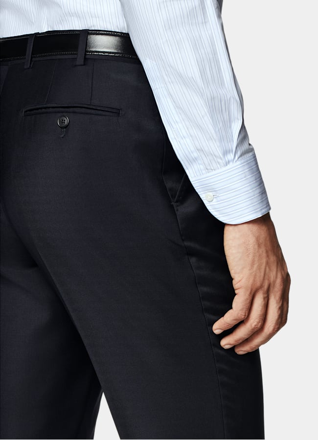 SUITSUPPLY All Season Pure S130' Wool by Vitale Barberis Canonico, Italy Navy Custom Made Suit